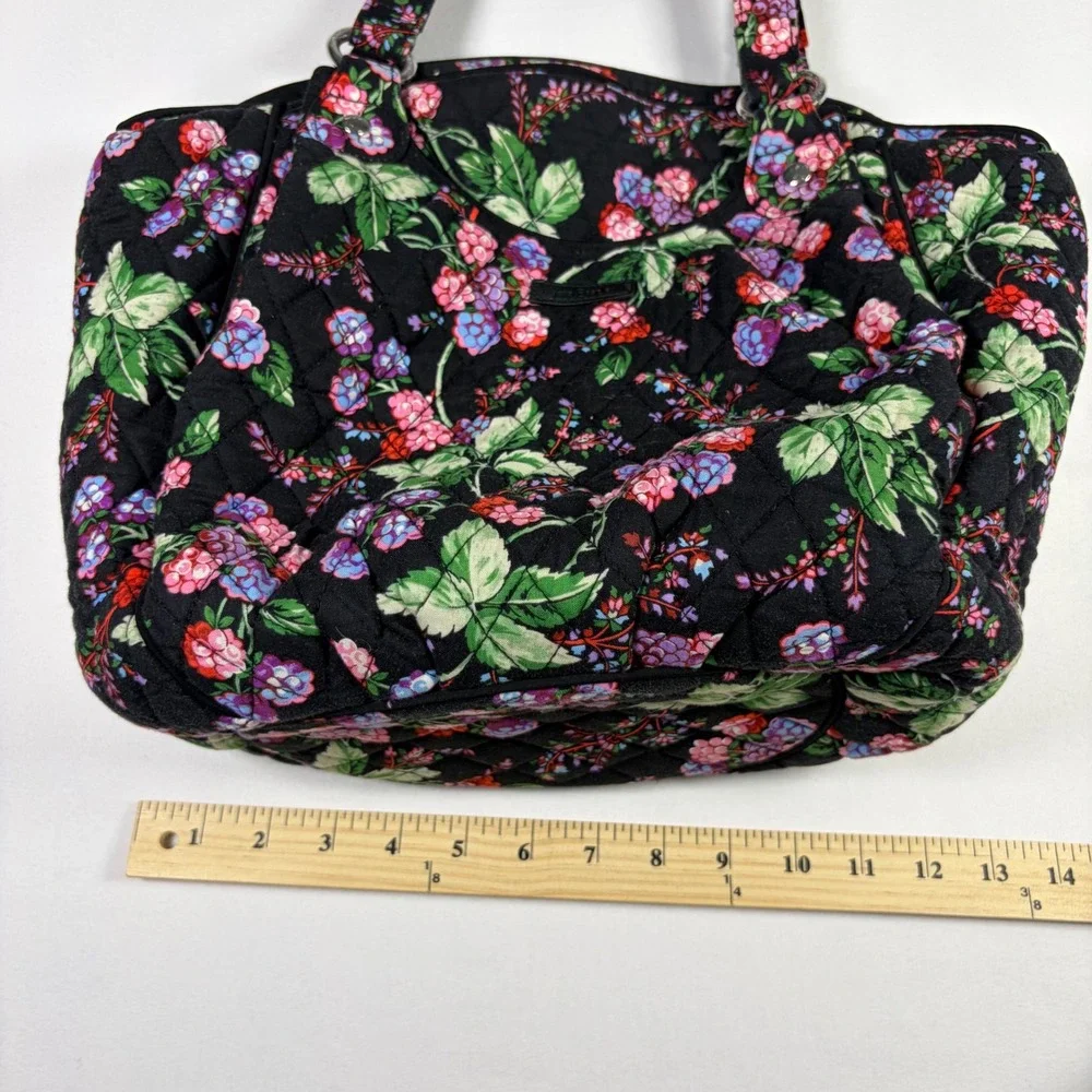 Vera Bradley Glenna Satchel Berry Burst Floral Quilted Shoulder Bag Cottagecore